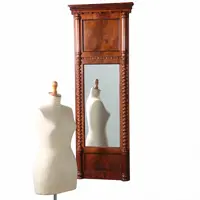 Biedermeier spiegel ca 1835 met onder en boven een bloemmahonie paneel getorste zuilen langszij