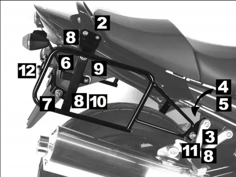 KOFFERBEUGELSET Suzuki GSX F 650 2008 - 2009
