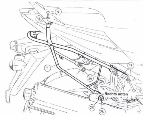 KOFFERBEUGELSET Suzuki SV 650 2003 - 2009