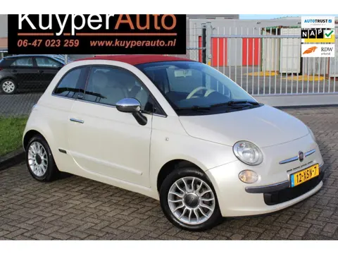 Fiat 500 C 0.9 TwinAir Lounge cabrio parelmoer ,,nap,, lage km rijklaar prijs 2e eig,