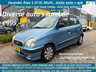 Hyundai Atos Multi 1.0i GL, Nette auto, APK 2027! zie alle foto's !! wij werken uitsluitend via tele