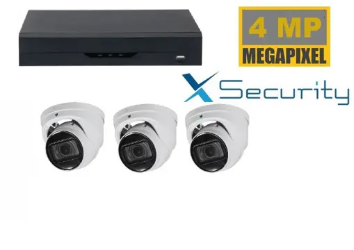 X-security NVR met 3 x 4MP starlight camera