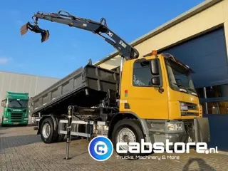 DAF CF 75.250 FA 4x2 - 3 zijdige Vossebelt kipper - Hiab 144 DS-2 Pro Autolaadkraan - Bouwjaar 2006 