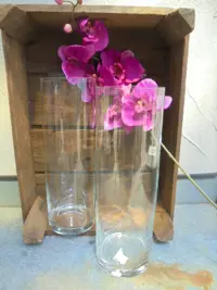 VAAS 2 DLG HELDER GLAS CILINDER 30 X DIA 10 CM NIEUW