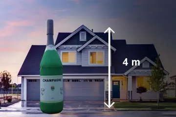 Opblaasbare Champagnefles te huur, landelijke bezorging moge