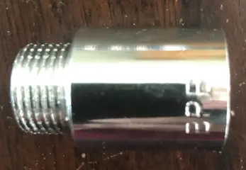 Kraanverlengstuk 3/8 x 25 mm. Chroom, nieuw.