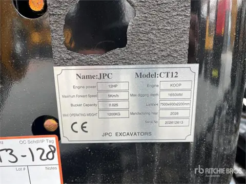 JPC CT12 Mini Excavator (Unused)