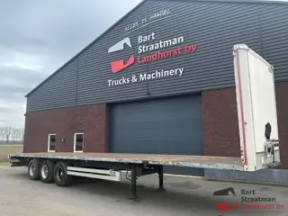 Van Hool 3B2014 3 assige platte trailer met stalen bodem. BS1854