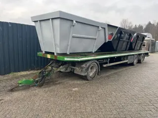 GS AV-3000 P platte aanhanger voor 3 Portaalarmcontainers.