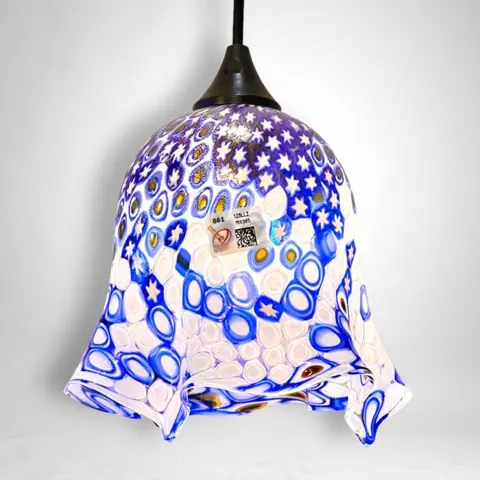 Gabriele Urban - Hanglamp, Blauwe lamp met millefiori