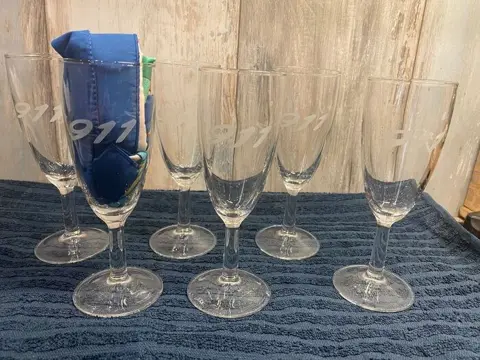 Decoratief object - 6 Stk. Porsche 911 Sektglas champagne