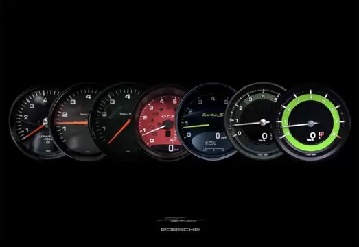 Afbeelding/illustratie - Iconic Speedometers Porsche 911