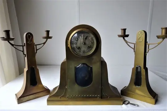 Junghans - Amsterdamse School Klokkenstel met Junghans