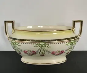 Imposante art deco jardinière met kleurrijke