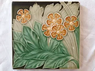 NSTG te Grohn - Jugendstil Art Nouveau tegel met daarop