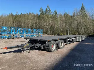 Krone 12.5 m Quad/A Drawbar Flatbed Trailer