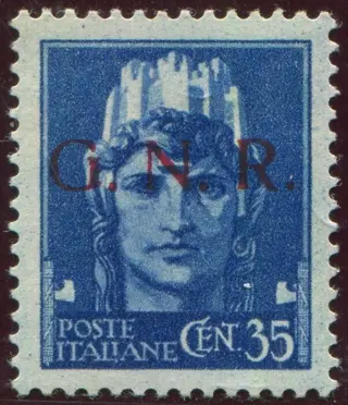 Italië 1944 - RSI – ‘Imperiale’, 35 cents, Verona issue, crisp and with good centring. With certificate. - Sassone N. 476
