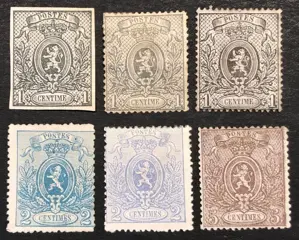 België 1866/1867 - Kleine Leeuw - 1 centimes - 5 centimes - ex. OBP 22/25A