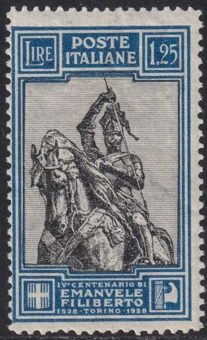 Koninkrijk Italië 1928 - Em. Filiberto 1,25 l. D. 13 3/4 integro raro lusso Certificato - Sassone n.235/I