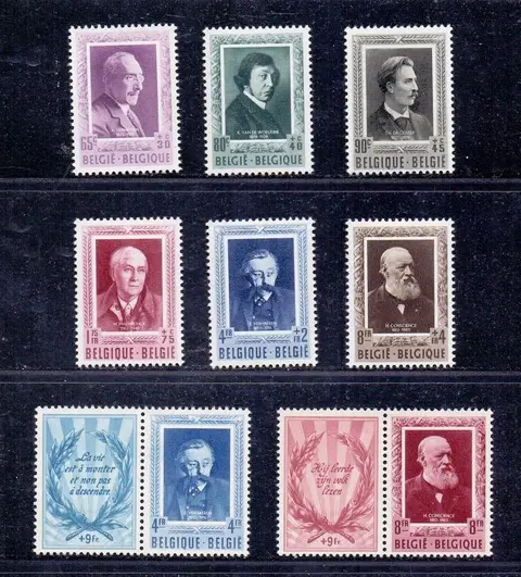 België 1952 - Reeks 'Belgische Letterkundigen' met 2-luiken - OBP/COB 892/899
