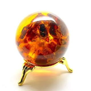 Baltisch barnsteen - bal met barnsteen en bijen - Succinite