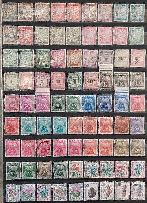 Frankrijk - Lot of tax stamps in several copies