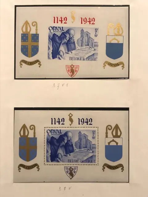 België 1942/1948 - Orval Blokken Klein - Curiositeiten : Verkeerde / Verwisselde opdruk - BL7, 8, 10 - Cu