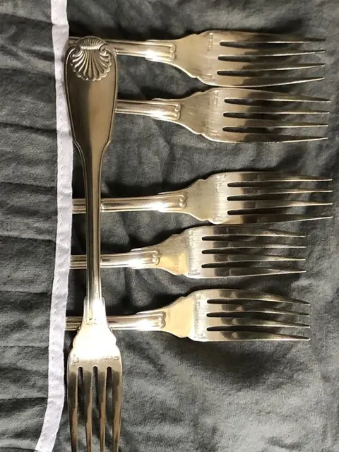 Christofle - Vorken (6) - Zilver gelamineerd