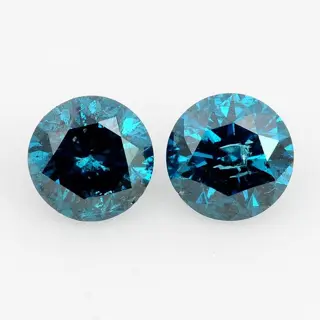 2 pcs Diamant - 0.77 ct - Briljant, Rond - SI3