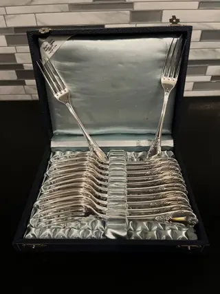 Christofle - Vorken (12) - Art Nouveau - Verzilverd - Marly