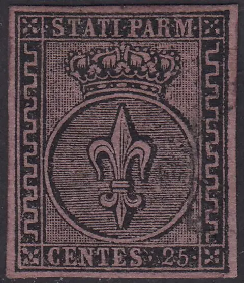 Italiaanse oude staten - Parma 1859 - I emissione c. 25 violetto - Sassone N. 4