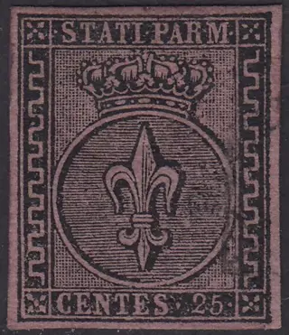 Italiaanse oude staten - Parma 1859 - I emissione c. 25 violetto - Sassone N. 4