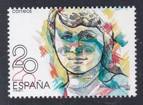 Spanje 1989 - María de Maeztu, rare printing error, Graus certificate
