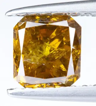 Diamant - 0.92 ct - Natural Fancy Deep Yellowish Orangy