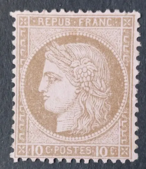 Frankrijk 1875 - Ceres, perforate, 10 centimes brown on pink - Yvert 54