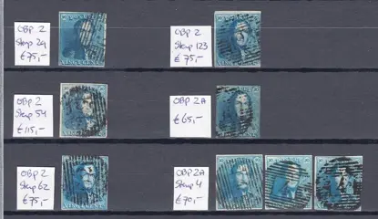 België 1849 - Koning Leopold I "Epauletten" OBP 2 met stempels - OBP 2