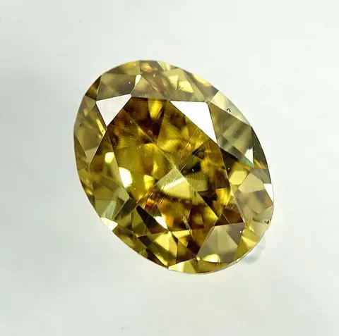 Diamant - 0.25 ct - Ovaal - Natural Fancy Greenish Brownish