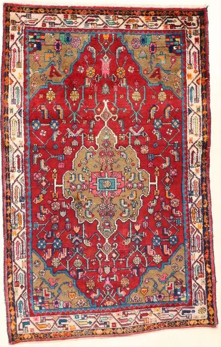 Hamadan Retro Boho Teak Ära - Tapijt - 187 cm - 117 cm