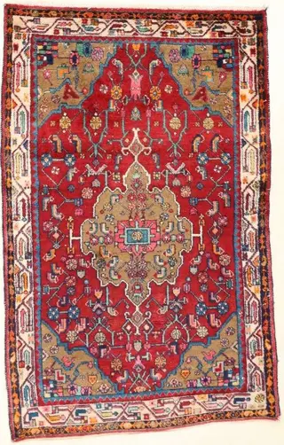 Hamadan Retro Boho Teak Ära - Tapijt - 187 cm - 117 cm