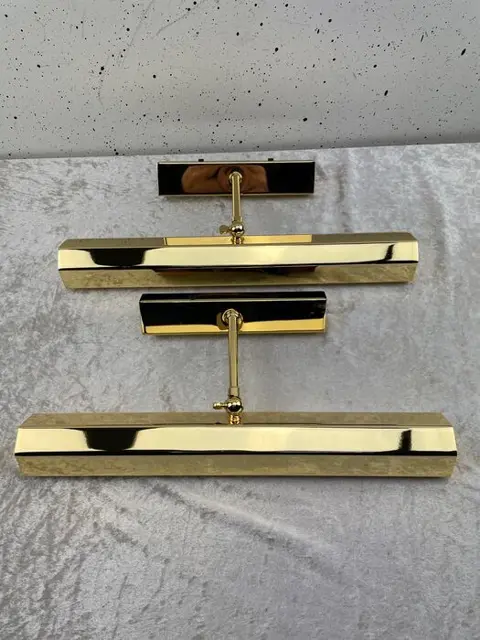 Twee Stuks Vintage Messing Muurlampen (2)