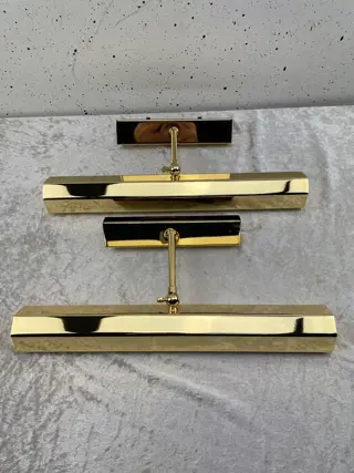 Twee Stuks Vintage Messing Muurlampen (2)