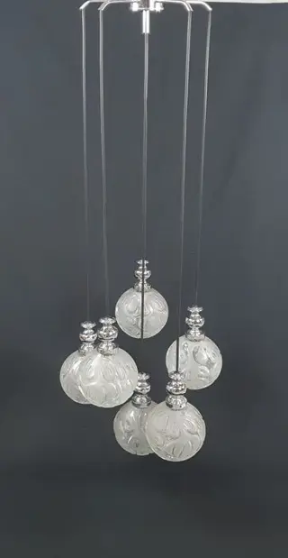 Hanglamp, Kroonluchter (1) - Kaskadenlampe Chrom Space Age