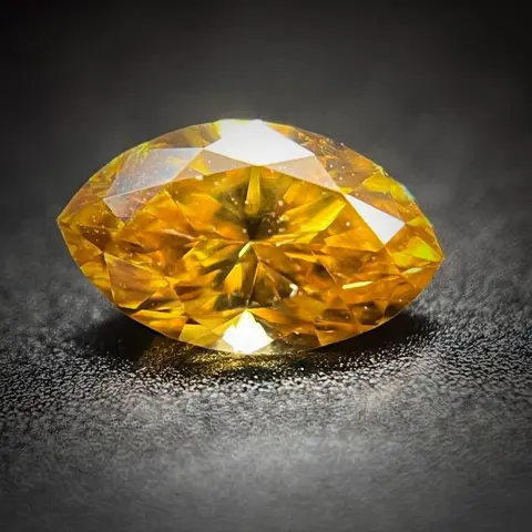 1 pcs Diamant - 0.29 ct - Markies - fancy intens orangy