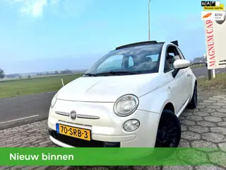 Fiat 500 C NAP AUTOMAAT CABRIO LEDER AIRCO NIEUWE APK VELGEN