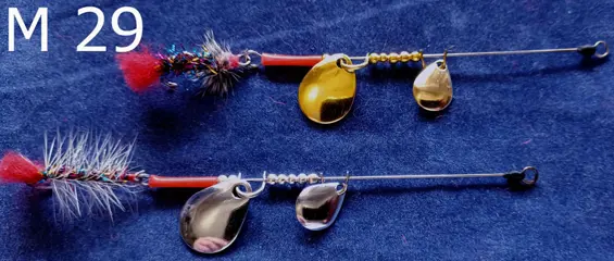 Deel 3) 3 sets van elk 2 stuks Ultra Light mini Tandem spinnertjes voor Forel - Ruisvoorn - Baars