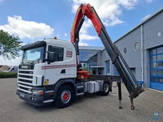 Scania 124G-420 / RETARDER / PALFINGER PK32080 / DOUBLE TANK / AIRCO / GOOD CONDITION / MANUAL / EUR