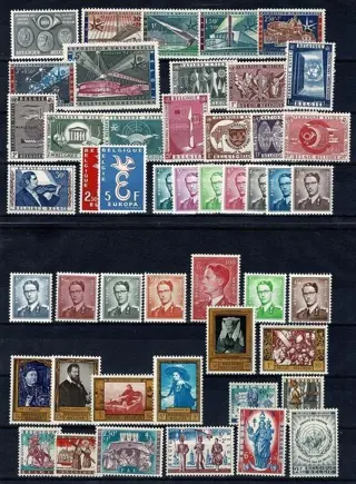 België 1958 - Volledig jaar met de reeks Boudewijn bril - OBP 1046/1089
