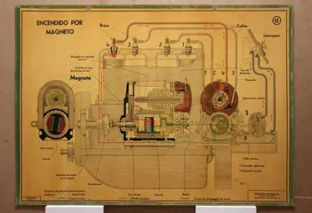 Poster/prent - Encendido por magneto - Escuela de