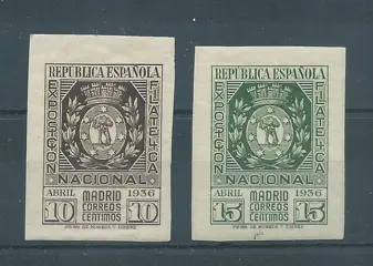 Spanje 1936 - Philatelic exhibition in Madrid, complete set - Edifil nº 727/28