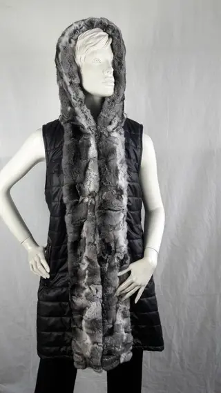 Artisan Furrier - Chinchilla, Nylon Gilet - Gemaakt in: